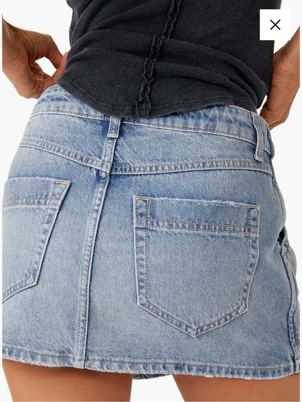 Wynne Denim Skirt Free People Light Indigo NWOT Size 30 $78